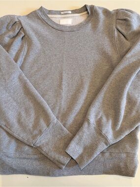 MOTHER Gray Puff Sleeve Crewneck Sweatshirt